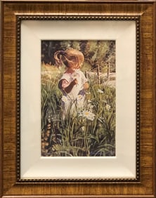 Steve Hanks "Picking Daisies" Signed Lithograph