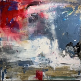 Jorn Fox Abstract Oil and Acrylic on Canvas Signed