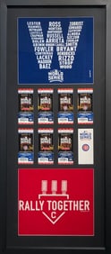 2016 Chicago Cubs World Series Tickets (1-7) Framed with Rally Towels