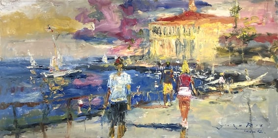 Jorn Fox "Casino At Dusk" Signed Original Oil