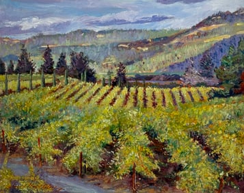 David Lloyd Glover "Napa Valley Vineyard" Signed Original Acrylic
