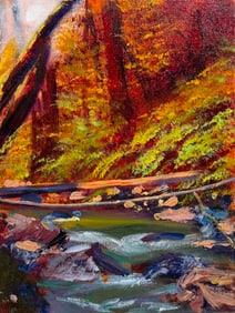 David Lloyd Glover "Creek Crossing" Signed Original Acrylic