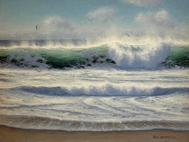 Dave Dalton "Shorebreak - Carmel River State Beach" Signed Original Oil