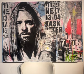 Yasemen Asad "Taylor Hawkins" Original Mixed Media on Canvas