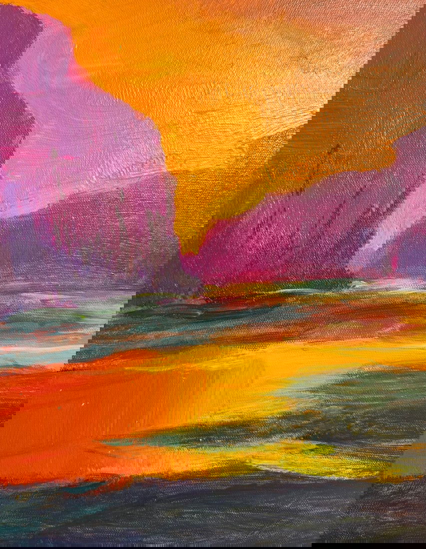 Michael Schofield "Magnificent Sunset" Original on Canvas: Artist: Michael Schofield Title: Michael Schofield "Magnificent Sunset" Original on Canvas Medium: Original On Canvas Limited Edition: Art Dimensions: 47.0 x 35.0 inch ARTIST BIO: Mich