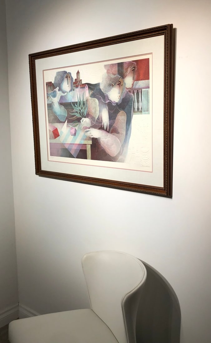 Sunol Alvar "Les Poetes De La Balustrade" Signed Embossed Serigraph LE - 3