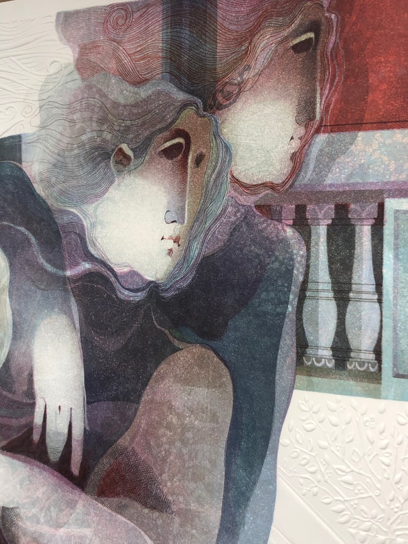 Sunol Alvar "Les Poetes De La Balustrade" Signed Embossed Serigraph LE - 4