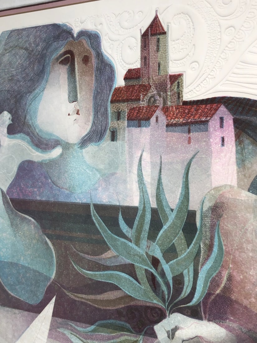 Sunol Alvar "Les Poetes De La Balustrade" Signed Embossed Serigraph LE - 5