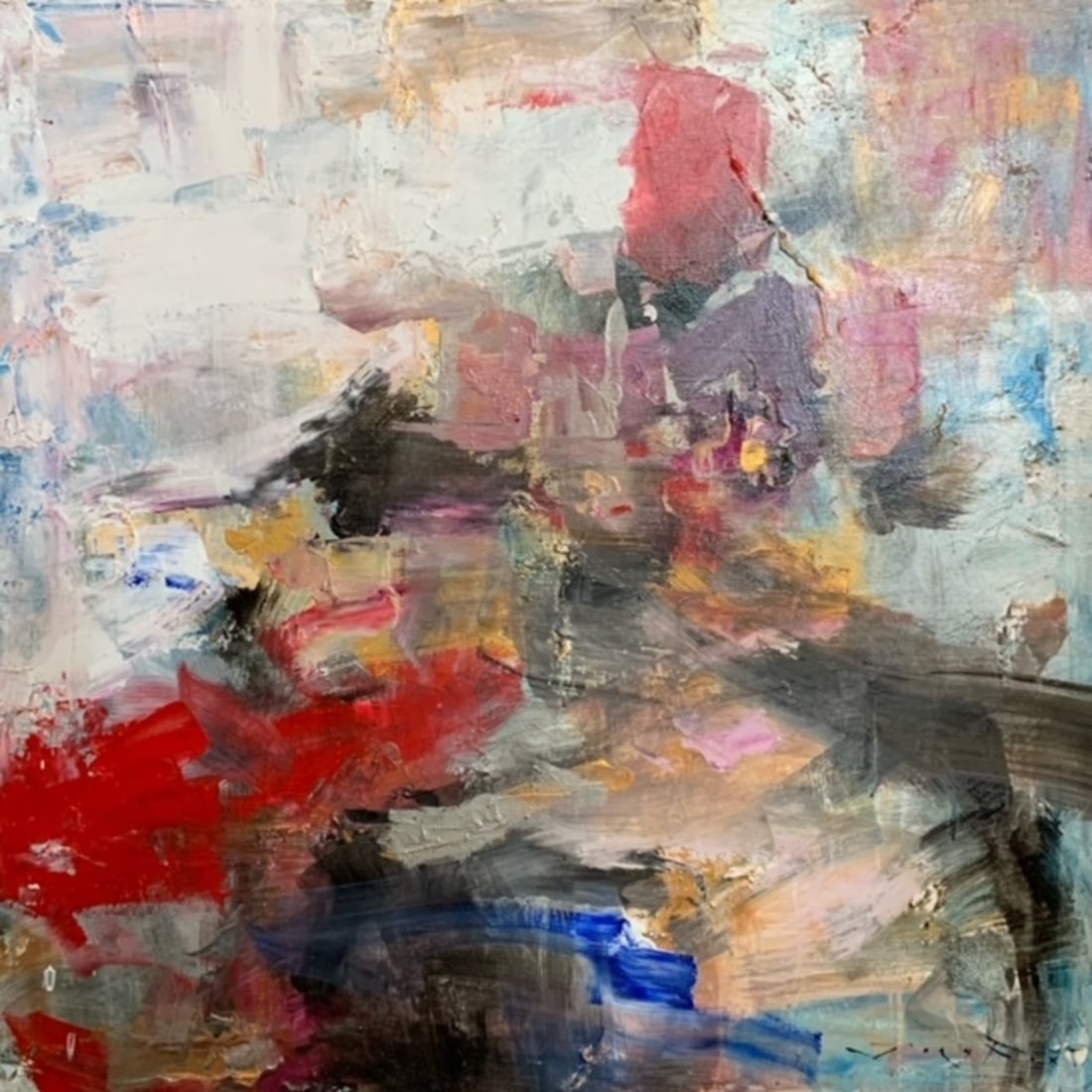 Jorn Fox Abstract Signed Original Oil and Acrylic: Artist: Jorn Fox Title: Jorn Fox Abstract Signed Original Oil and Acrylic Medium: Original Oil and Acrylic on Canvas with 1 1/2" Museum Bars Limited Edition: Art Dimensions: 40.0 x 40.0 x 2.0 inch