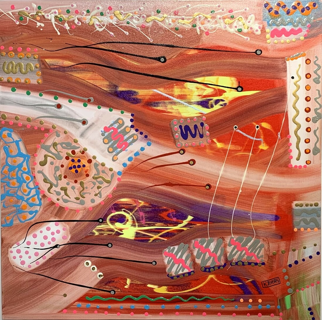 Kimm Byers "I'm Sure It Can Fly!" Signed Original Acrylic: Artist: Kimm Byers Title: Kimm Byers "I'm Sure It Can Fly!" Signed Original Acrylic Medium: Acrylic on Canvas Limited Edition: Art Dimensions: 36.0 x 36.0 x 2.0 inch ARTIST BIO: Artist