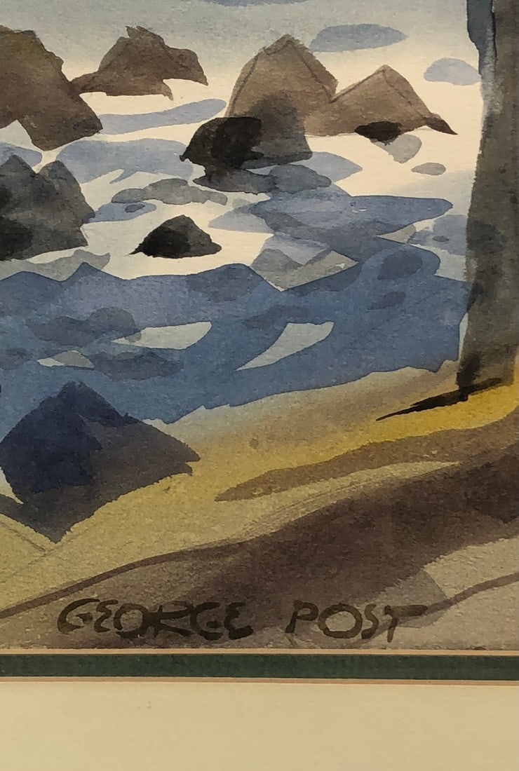 George Post (Untitled - Landscape) Signed Original Watercolor - 5