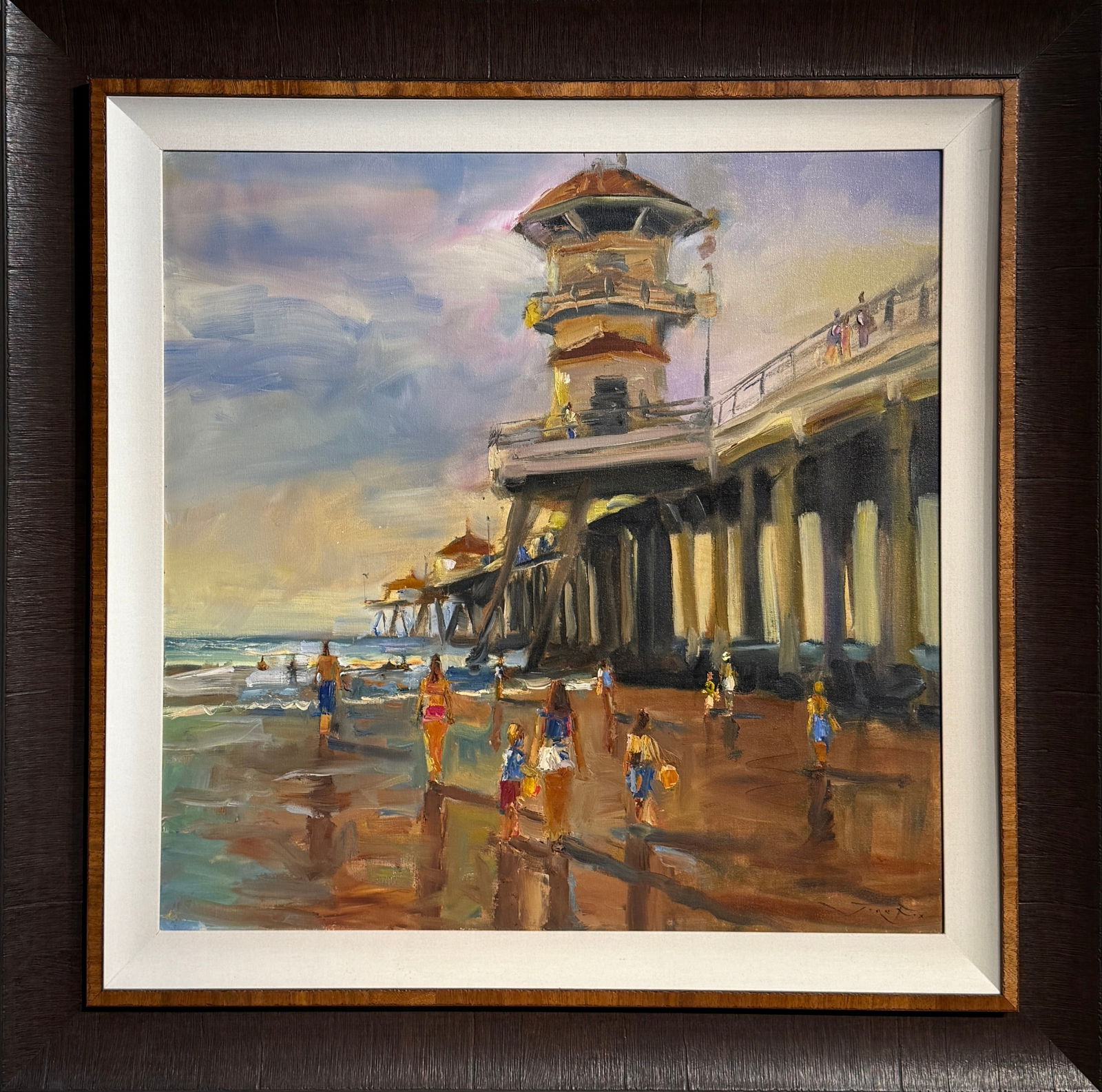 Jorn Fox (Untitled - Huntington Beach, CA) Signed Original - Impressionist: Artist: Jorn Fox Title: Jorn Fox (Untitled - Huntington Beach, CA) Signed Original - Impressionist Medium: Oil on Canvas Limited Edition: Art Dimensions: 50.0 x 50.0 x 2.0 inch ARTIST BIO: Artist