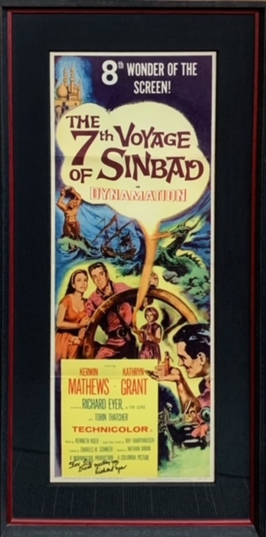 Movie Poster - "7th Voyage of Sinbad in Dynamation": Artist: Unknown Title: Movie Poster - "7th Voyage of Sinbad in Dynamation" Medium: Poster Autographed by Actor Richard Eyer Limited Edition: 58/187 Art Dimensions: 44.0 x 22.0 x 2.0 inch ARTIST