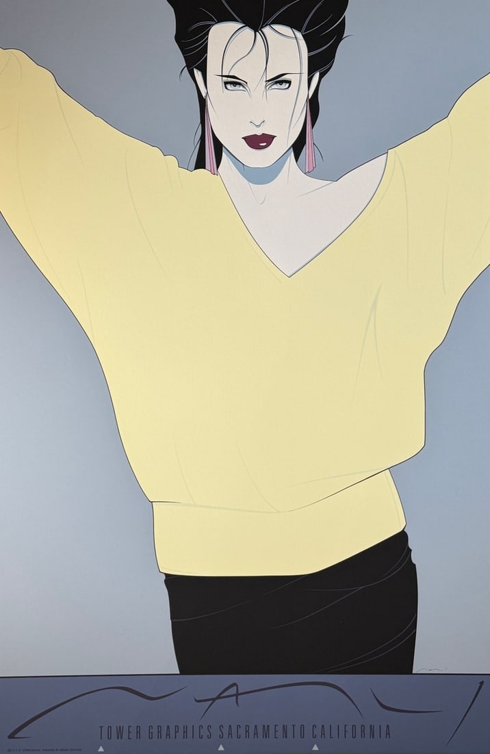 Patrick Nagel "Yellow Sweater" Serigraph LE (1986): Artist: Patrick Nagel Title: Patrick Nagel "Yellow Sweater" Serigraph LE (1986) Medium: Serigraph on Paper Limited Edition: NC8 Art Dimensions: 36.0 x 24.0 x 1.0 inch ARTIST BIO: Patrick Nagel was
