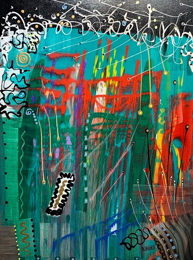 Kimm Byers "The Temple of Guardians" Signed Original Acrylic: Artist: Kimm Byers Title: Kimm Byers "The Temple of Guardians" Signed Original Acrylic Medium: Acrylic on Canvas Limited Edition: Art Dimensions: 48.0 x 36.0 x 2.0 inch ARTIST BIO: Art