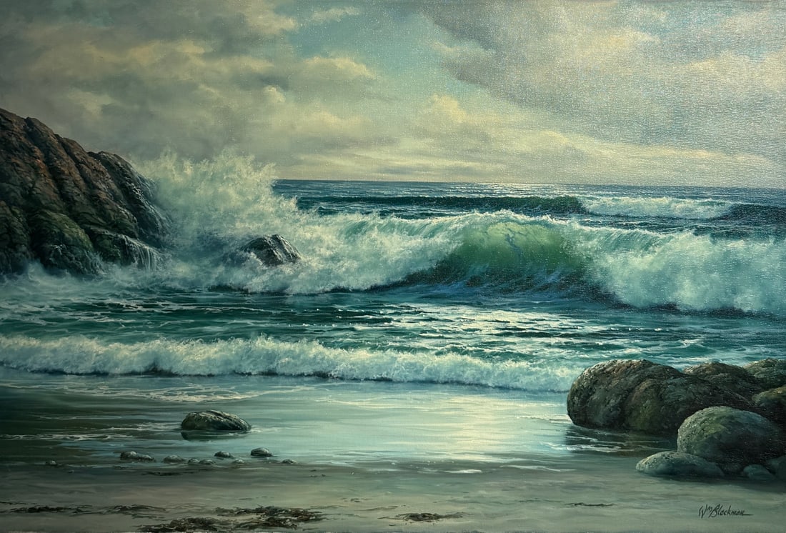 William Blackman "Secluded Beach" Signed Original Oil (1 of 7)