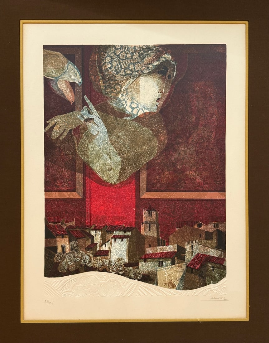 Sunol Alvar (Figurative) Signed Serigraph LE: Artist: Sunol Alvar Title: Sunol Alvar (Figurative) Signed Serigraph LE Medium: Serigraph w/Embossing on Paper Limited Edition: 22/185 Art Dimensions: 29.0 x 22.0 x 1.0 inch ARTIST BIO: