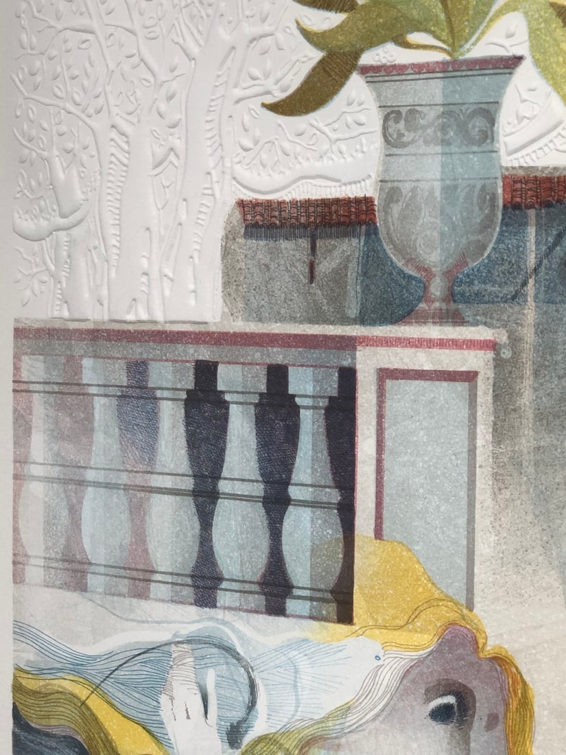 Sunol Alvar "Les Musiciens De La Balustrade" Signed Embossed Serigraph LE - 5