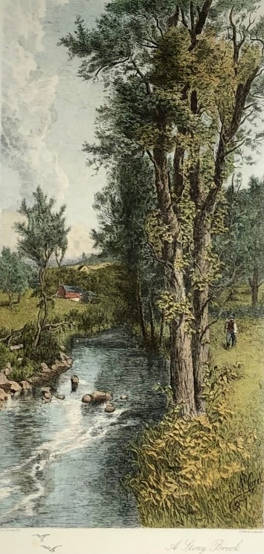 Geo McCord & A. Drescher "A Stony Brook" Hand Colored Etching (1 of 8)