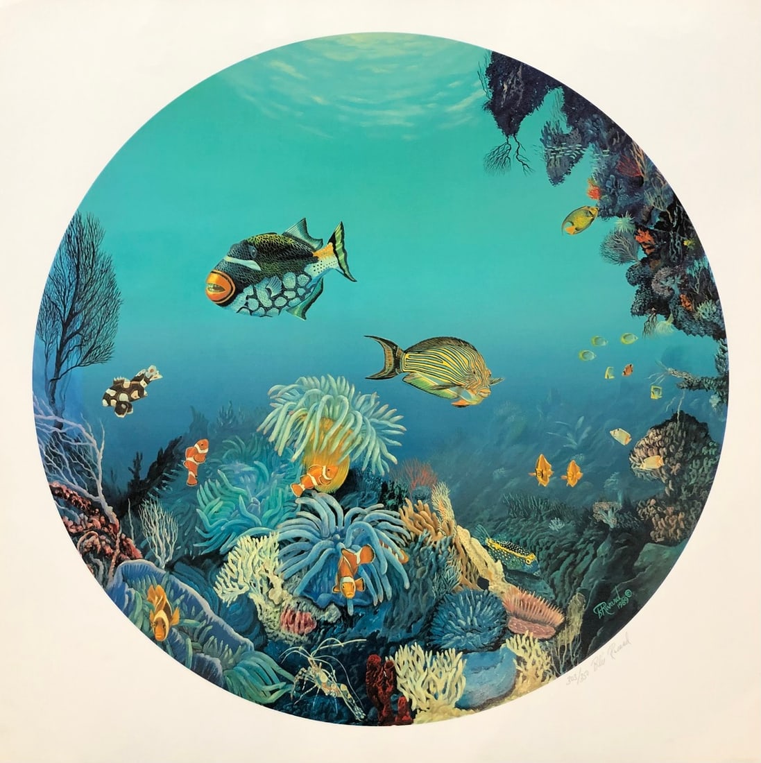 Blu Rivard "Send In The Clowns" Signed Mixed Media: Artist: Blu Rivard Title: Blu Rivard "Send In The Clowns" Signed Mixed Media Medium: Mixed Media On Paper Limited Edition: 303/350 Art Dimensions: 24.0 x 24.0 x 1.0 inch ARTIST BIO: Source: