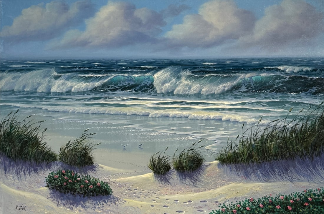 Maurice Meyer "Beach Grass in Spring" Signed Original Oil on Canvas (1 of 7)