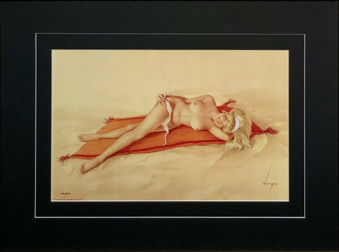 Alberto Vargas "I'm Not Afraid of Getting Burned - Are You?" Hand-Signed Lithograph (1981): Artist: Alberto Vargas Title: Alberto Vargas "I'm Not Afraid of Getting Burned - Are You?" Hand-Signed Lithograph (1981) Medium: Lithograph on Paper Limited Edition: Art Dimensions: 11.0 x 17.0 x 1.0