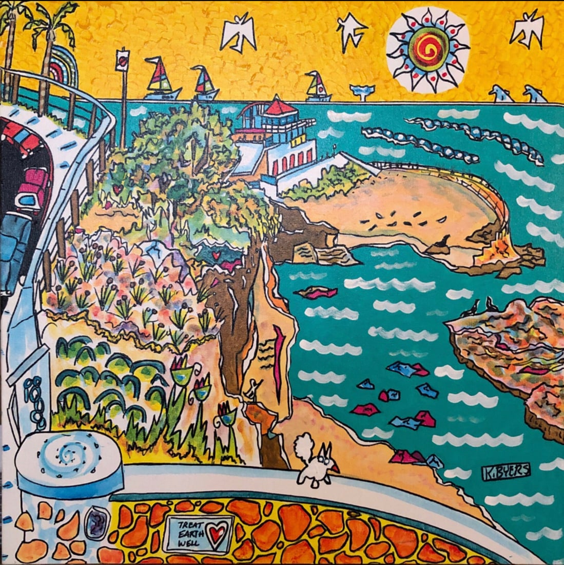 Kimm Byers "Childrens Pool" Acrylic Signed: Artist: Kimm Byers Title: Kimm Byers "Childrens Pool" Acrylic Signed Medium: Original Acrylic on Canvas Limited Edition: Art Dimensions: 20.0 x 20.0 x 2.0 inch ARTIST BIO: Artist State