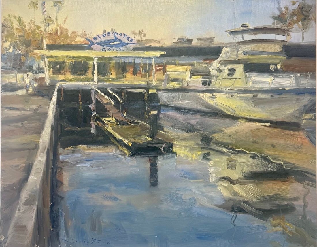 Jorn Fox "Little Balboa" Impressionist Signed Oil and Acrylic on Masonite (1 of 3)