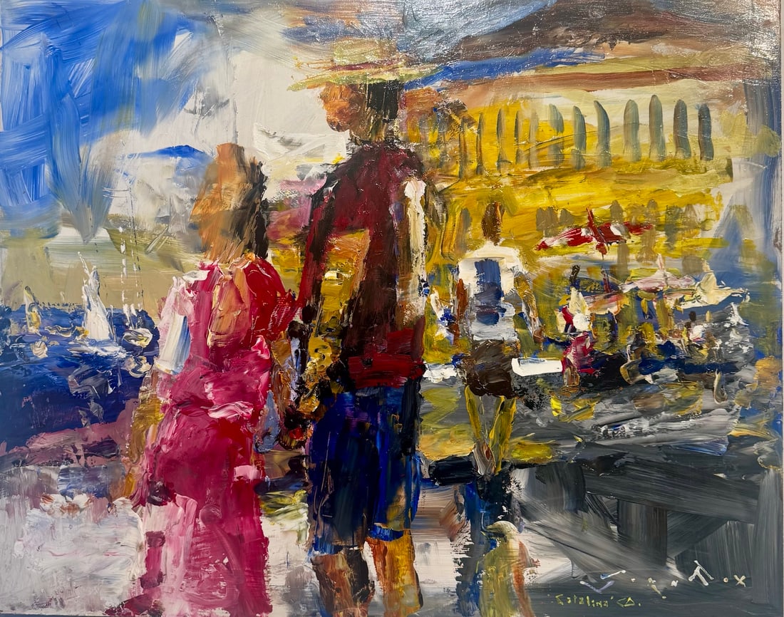 Jorn Fox "Catalina, CA" Impressionist Signed Oil and Acrylic on Masonite: Artist: Jorn Fox Title: Jorn Fox "Catalina, CA" Impressionist Signed Oil and Acrylic on Masonite Medium: Acrylic on Masonite Limited Edition: Art Dimensions: 24 x 30 inch ARTIST BIO: A