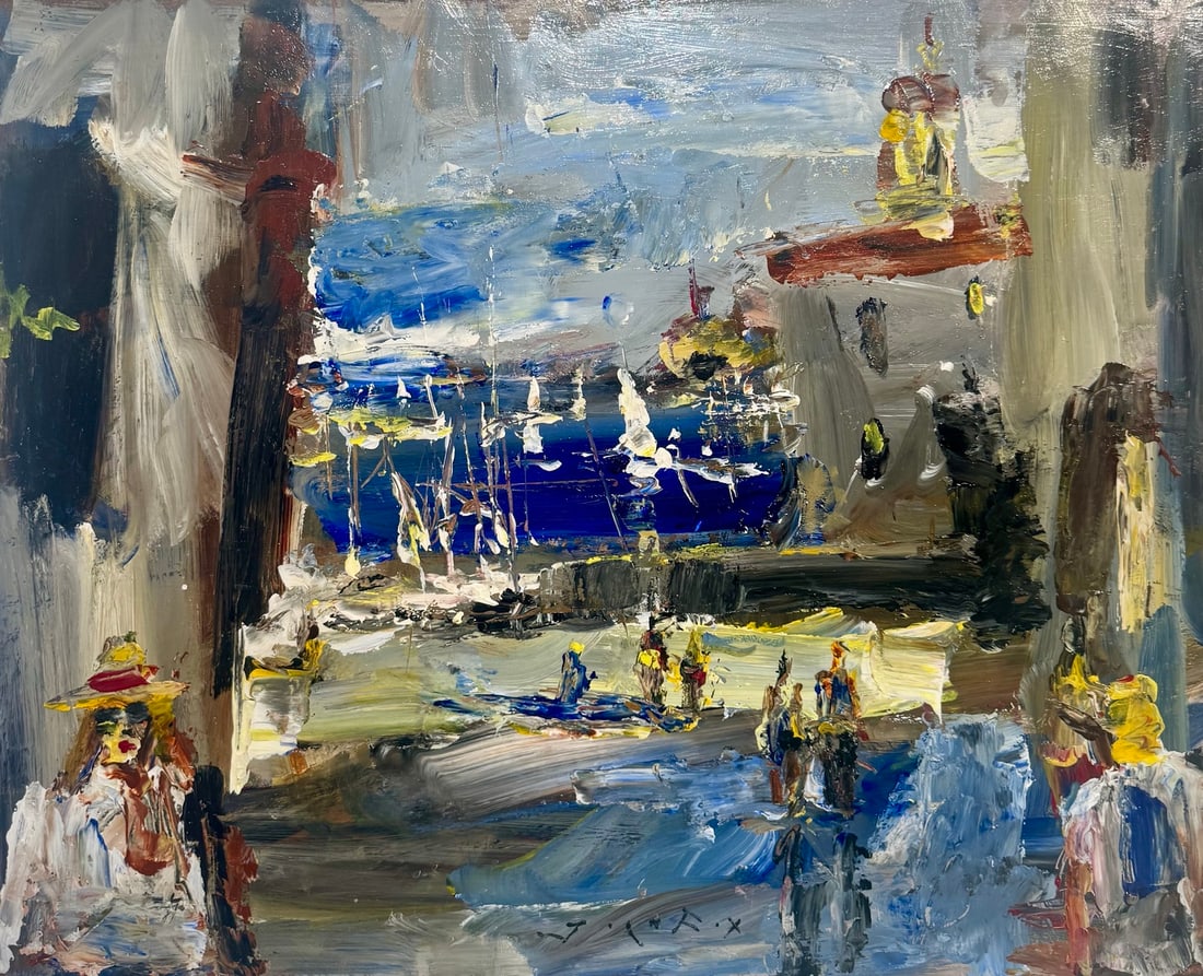 Jorn Fox "European Lady With Hat" Impressionist Signed Oil and Acrylic on Masonite: Artist: Jorn Fox Title: Jorn Fox "European Lady With Hat" Impressionist Signed Oil and Acrylic on Masonite Medium: Acrylic on Masonite Limited Edition: Art Dimensions: 24 x 30 inch ARTIST