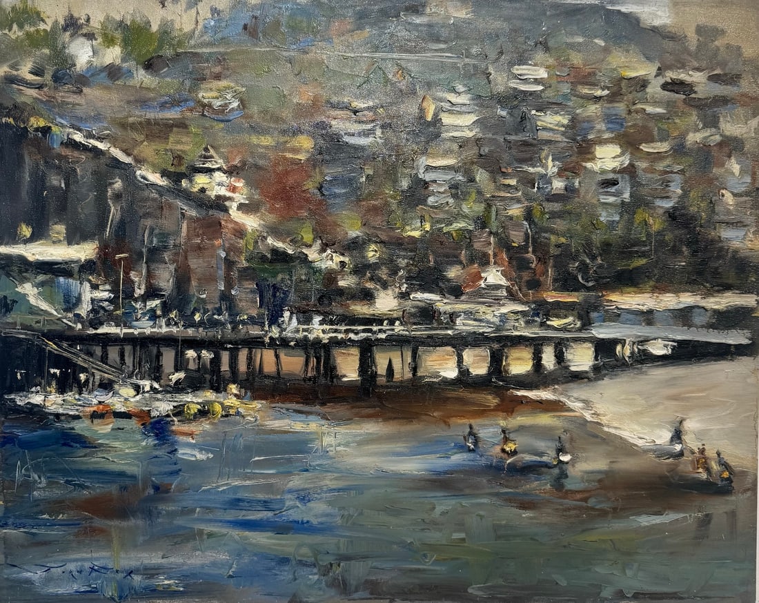Jorn Fox "Catalina" Impressionist Signed Oil and Acrylic on Canvas: Artist: Jorn Fox Title: Jorn Fox "Catalina" Impressionist Signed Oil and Acrylic on Canvas Medium: Acrylic on Canvas Limited Edition: Art Dimensions: 24 x 30 inch ARTIST BIO: Artist St