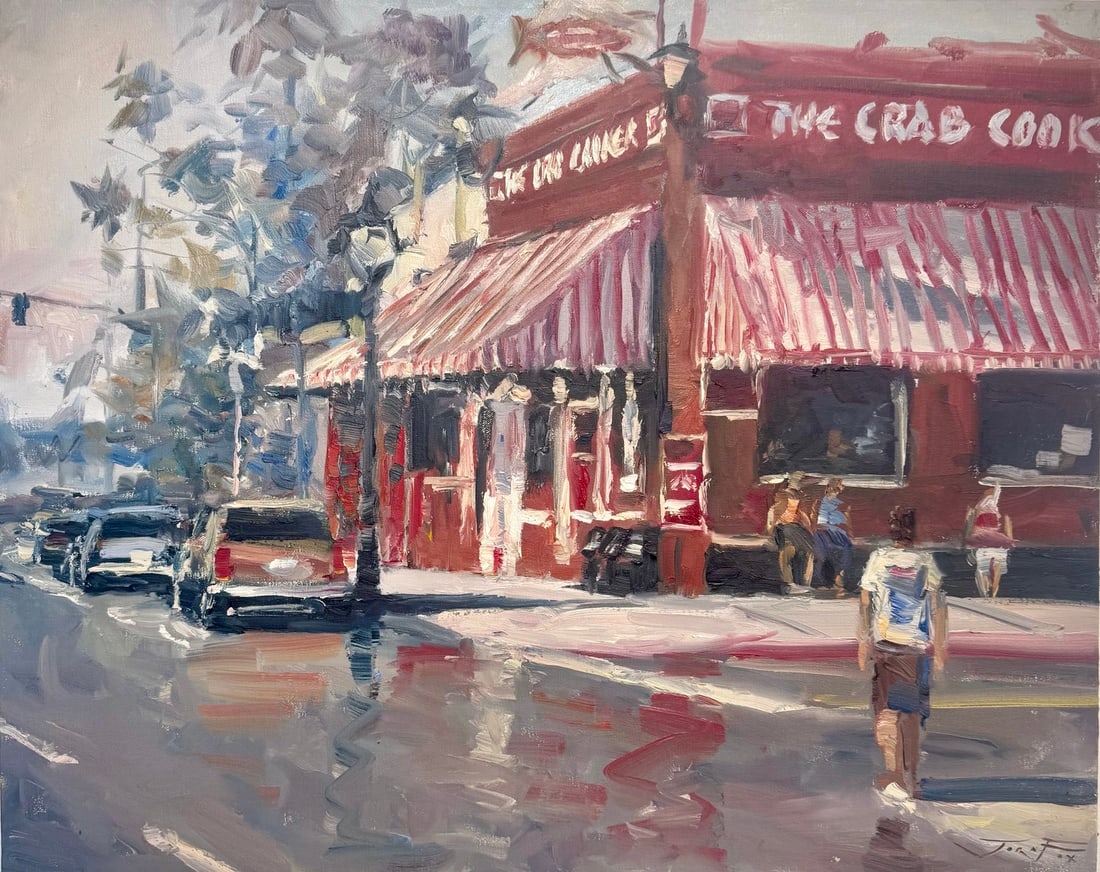 Jorn Fox "Crab Cooker" Impressionist Signed Oil and Acrylic on Canvas: Artist: Jorn Fox Title: Jorn Fox "Crab Cooker" Impressionist Signed Oil and Acrylic on Canvas Medium: Acrylic on Canvas Limited Edition: Art Dimensions: 24 x 30 inch ARTIST BIO: Artist