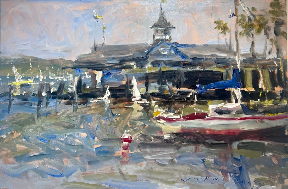 Jorn Fox "Balboa, CA" Impressionist Signed Oil and Acrylic on Canvas: Artist: Jorn Fox Title: Jorn Fox "Balboa, CA" Impressionist Signed Oil and Acrylic on Canvas Medium: Acrylic on Canvas Limited Edition: Art Dimensions: 24 x 36 inch ARTIST BIO: Artist
