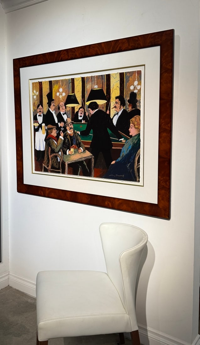 Guy Buffet "Billiards" Signed Serigraph LE - 3