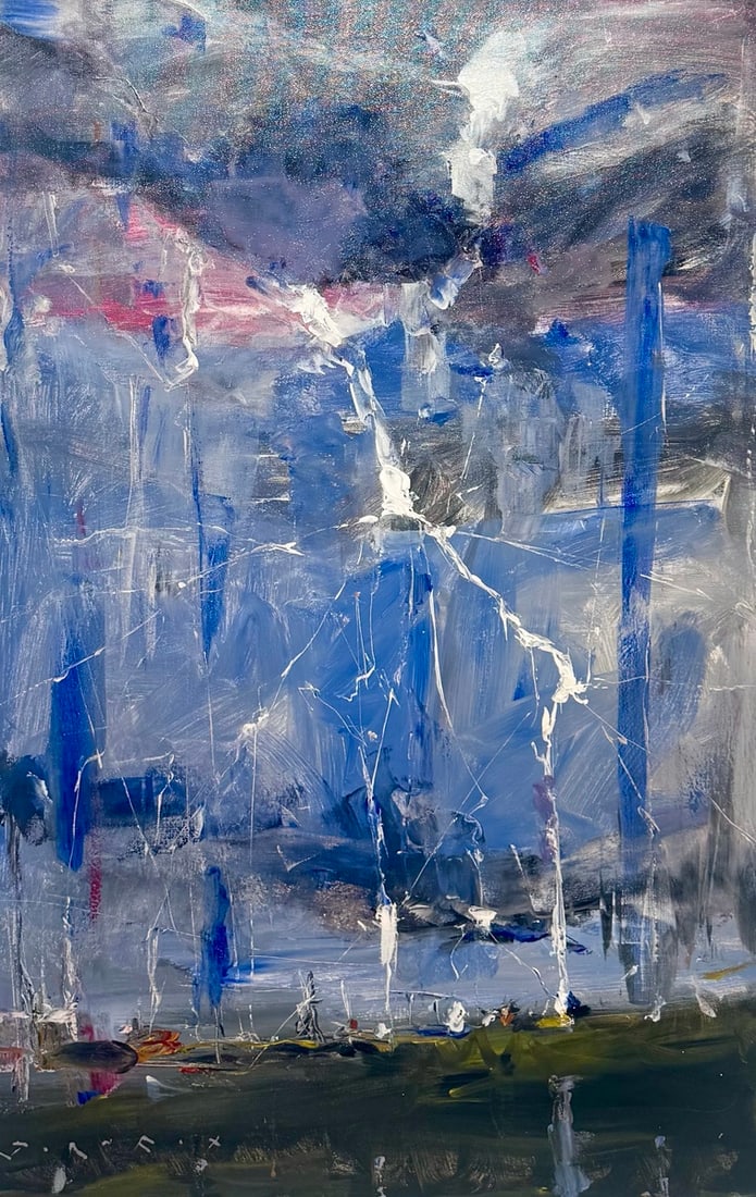 Jorn Fox "Abstract" Impressionist Signed Oil and Acrylic on Canvas (1 of 3)