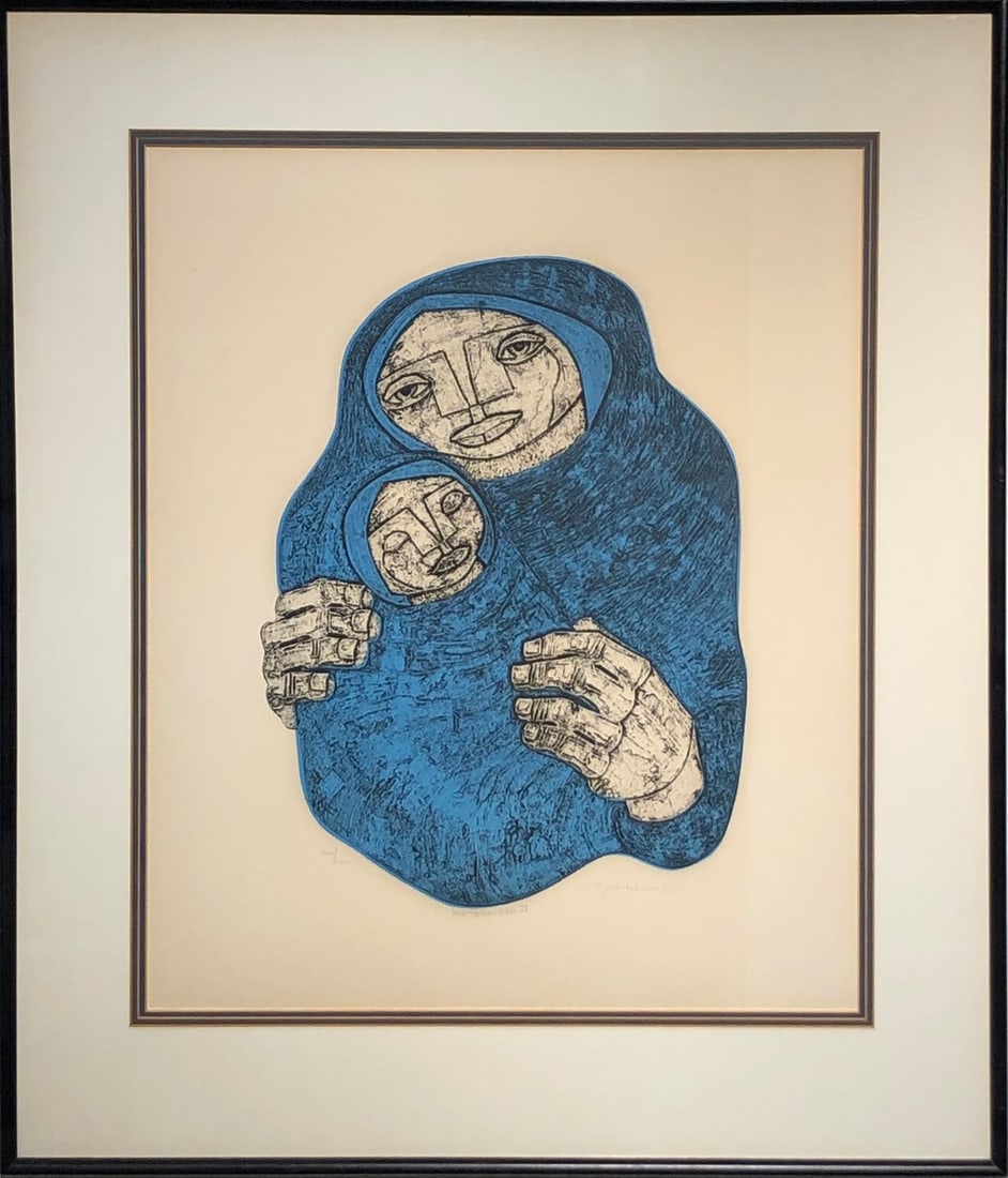 Unknown Artist "Maternidad II" Signed Serigraph LE: Artist: Unknown Title: Unknown Artist "Maternidad II" Signed Serigraph LE Medium: Serigraph on Paper Limited Edition: 20/100 Art Dimensions: 32.0 x 27.0 x 2.0 inch ARTIST BIO: Source: www.qart.com