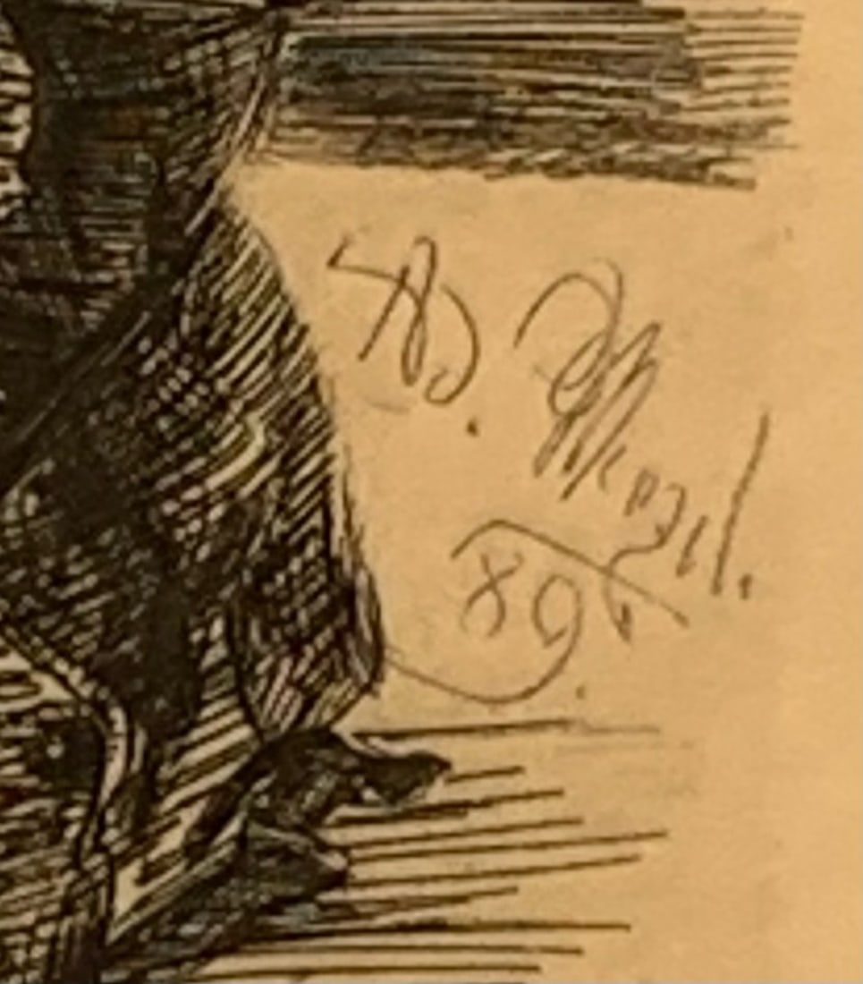 Adolph Menzel Plate Signed Etching - 2