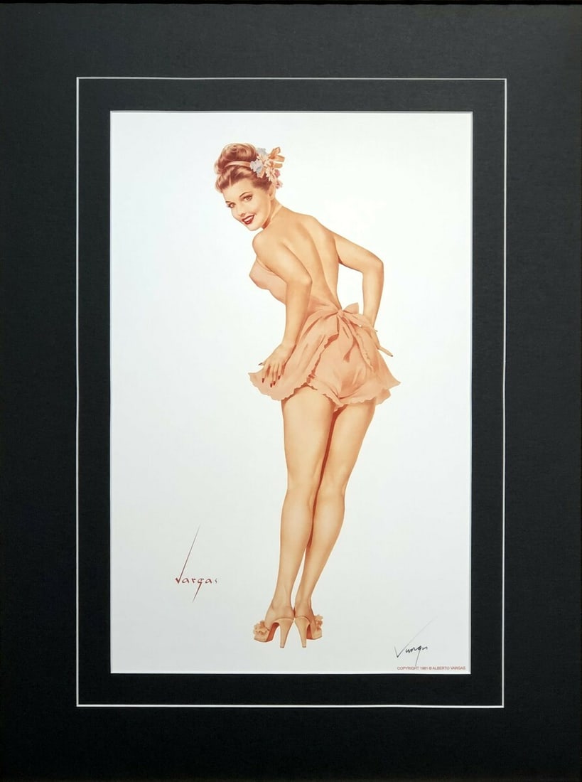 Alberto Vargas "My Boy Friend Often Tells Me / That Our Love is Indestructible..." Hand-Signed: Artist: Alberto Vargas Title: Alberto Vargas "My Boy Friend Often Tells Me / That Our Love is Indestructible..." Hand-Signed Lithograph (1981) Medium: Lithograph on Paper Limited Edition: Art