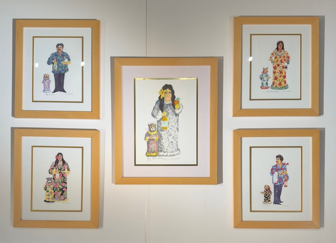 Guy Buffet ""Pussy, Shshimi & Lelani" (Signed/Numbered); "Pupu and Chi Chi" (U/S); "Tuna Pie & Mai: Artist: Guy Buffet Title: Guy Buffet ""Pussy, Shshimi & Lelani" (Signed/Numbered); "Pupu and Chi Chi" (U/S); "Tuna Pie & Mai Tai" (U/S); "Sushi, Auntie Lani & Zombie" (U/S); "Porky, Poke and Rusky"