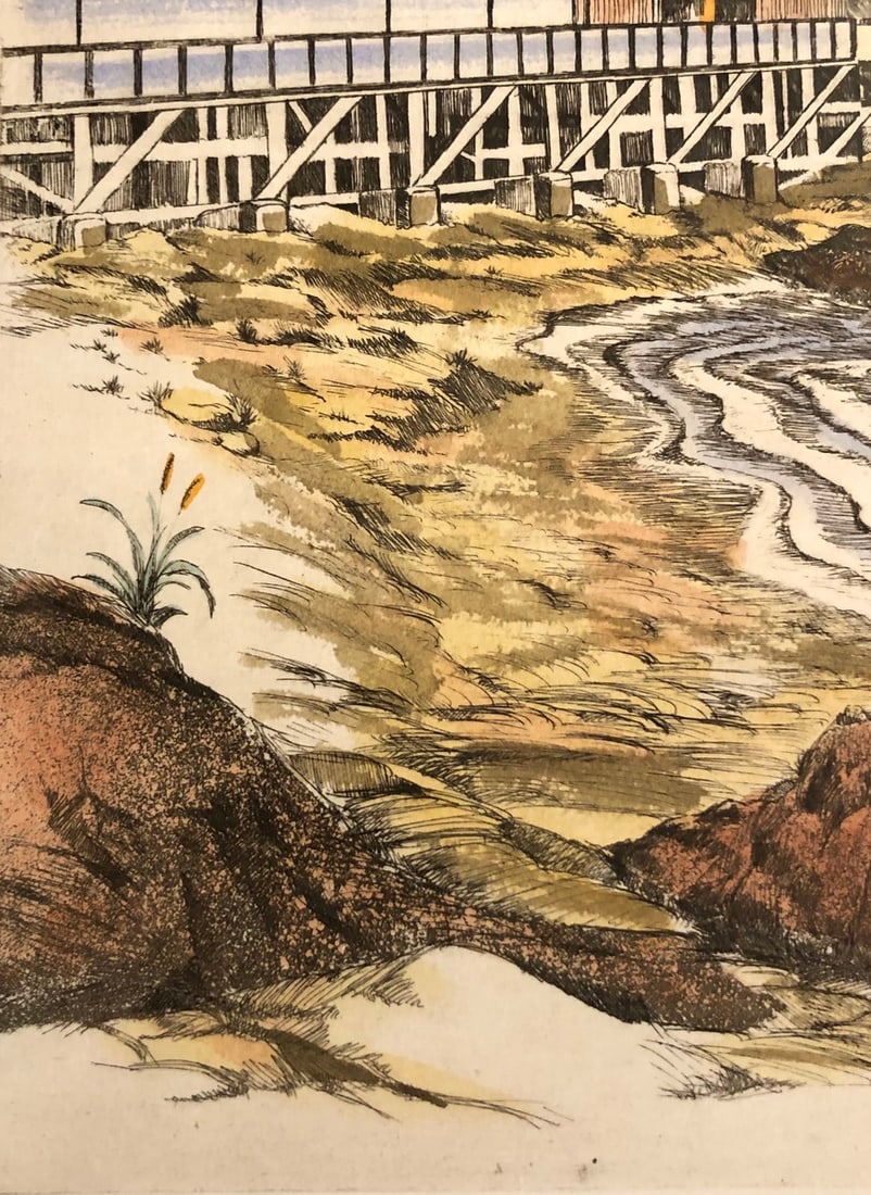 Martin Tobias "Cannery" Hand-Colored Etching Signed - 3