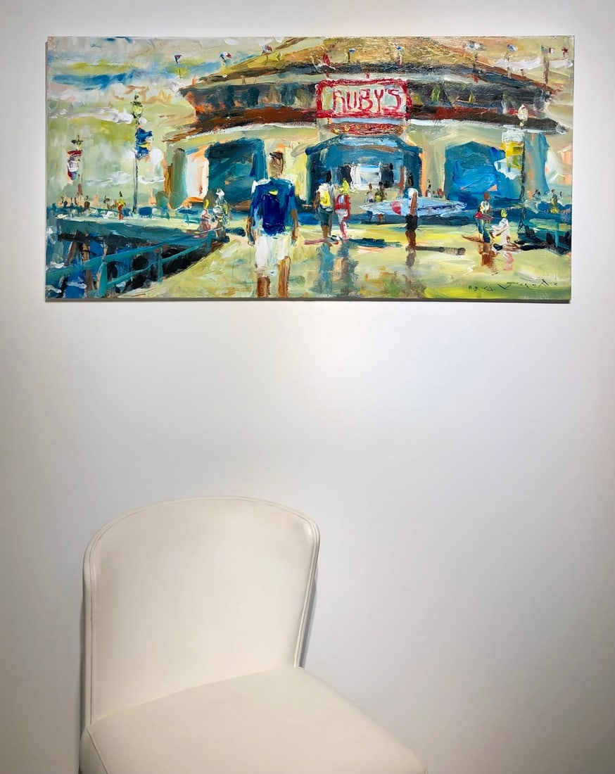 Jorn Fox "Ruby's Diner" Signed Original Acrylic - Impressionist - 2