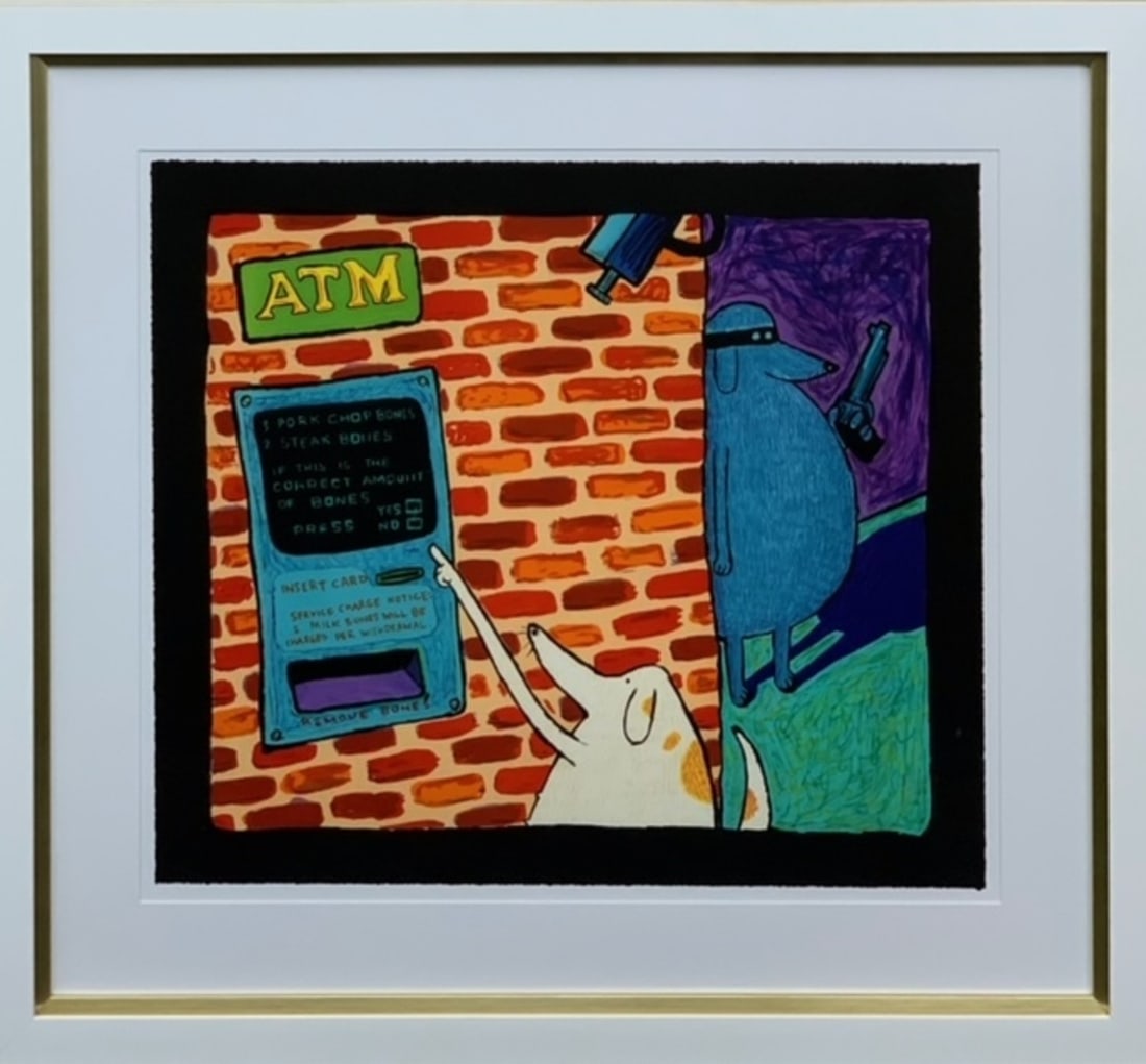 Matt Rinard "Bad Dog" Lithograph on Paper: Artist: Matt Rinard Title: Matt Rinard "Bad Dog" Lithograph on Paper Medium: Lithograph on Paper Limited Edition: Art Dimensions: 31.0 x 33.0 x 2.0 inch ARTIST BIO: Matt Rinard's work