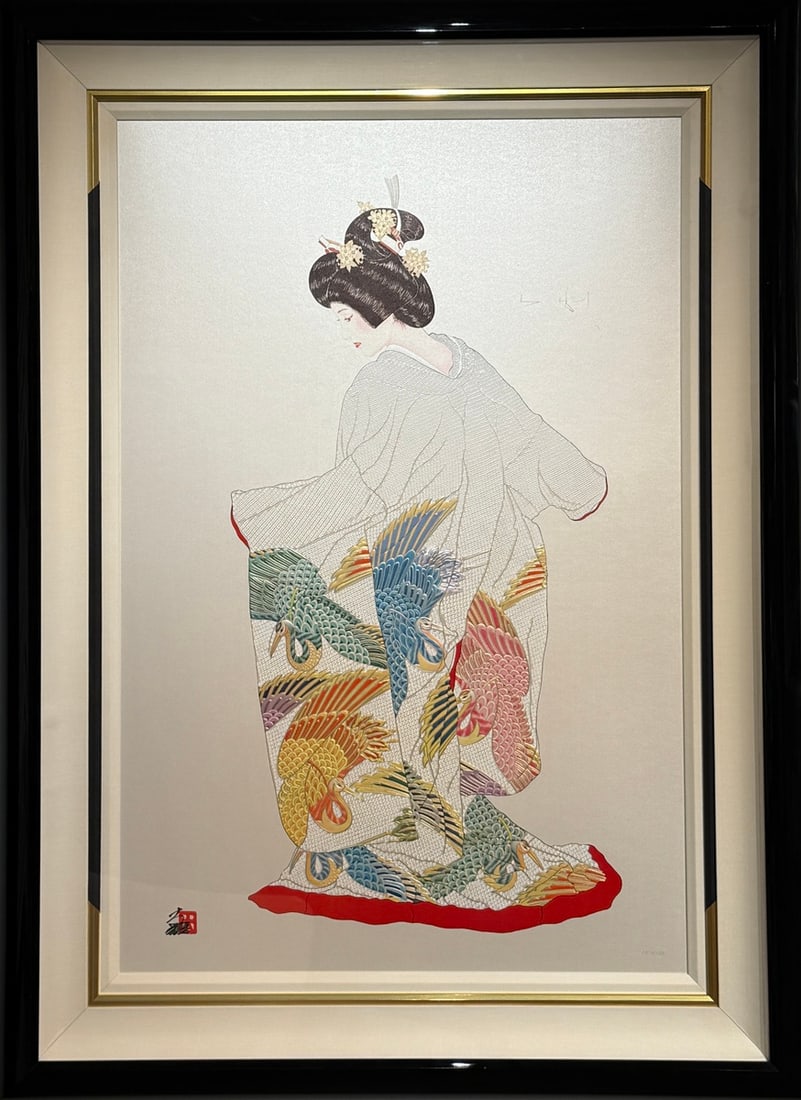 Hisashi Otsuka (Flight of Freedom) Signed and Numbered Mixed Media Serigraph LE: Artist: Hisashi Otsuka Title: Hisashi Otsuka (Flight of Freedom) Signed and Numbered Mixed Media Serigraph LE Medium: Serigraph on Paper Limited Edition: H.C. 10/25 Art Dimensions: 50.0 x 36.0 x 3.0