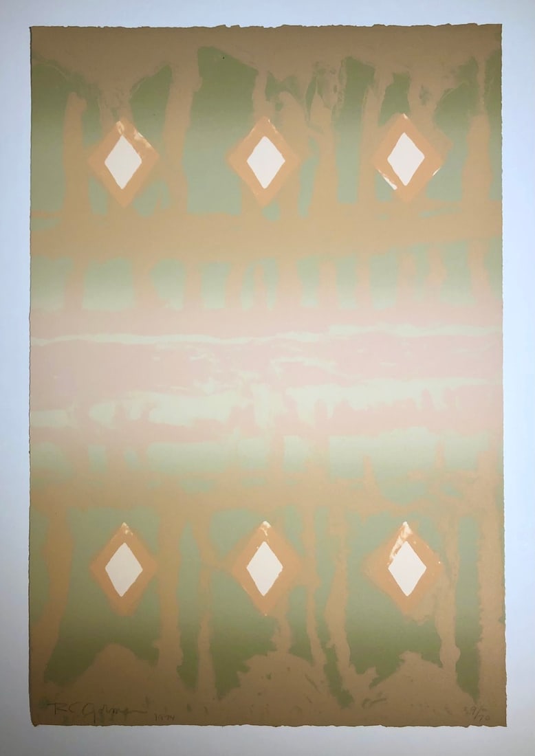 R.C. Gorman "Homage to Spider Woman III" Signed Original Stone Litho LE: Artist: R.C. Gorman Title: R.C. Gorman "Homage to Spider Woman III" Signed Original Stone Litho LE Medium: Stone Lithograph on Paper Limited Edition: 17/70 Art Dimensions: 22.0 x 15.0 x 1.0 inch 