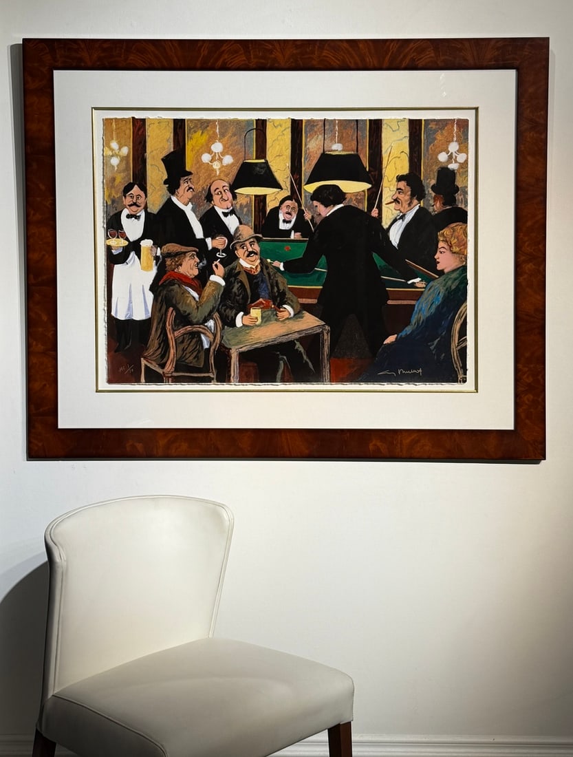Guy Buffet "Billiards" Signed Serigraph LE - 2