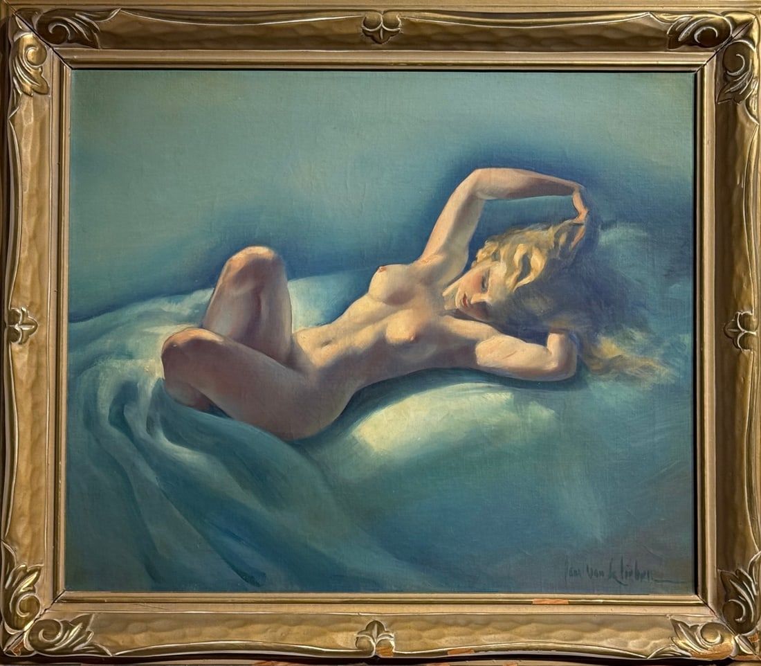 Paul Von Klieben (Untitled) Signed Original Oil w/Vintage Gold Frame Circa 30-40's (1 of 7)