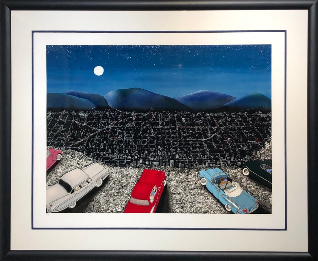 Linnea Pergola "One Summer Night" Signed Serigraph LE: Artist: Linnea Pergola Title: Linnea Pergola "One Summer Night" Signed Serigraph LE Medium: Serigraph on Paper Limited Edition: 238/295 Art Dimensions: 42.0 x 51.0 x 2.0 inch ARTIST BIO: