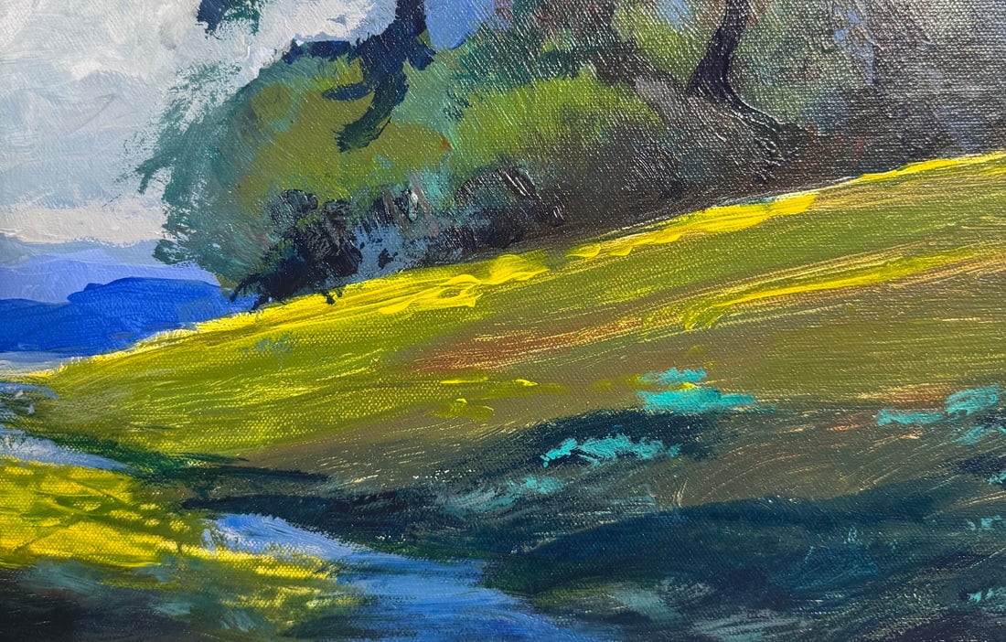 Michael Schofield "Stream In The Meadow" Original on Canvas - 2