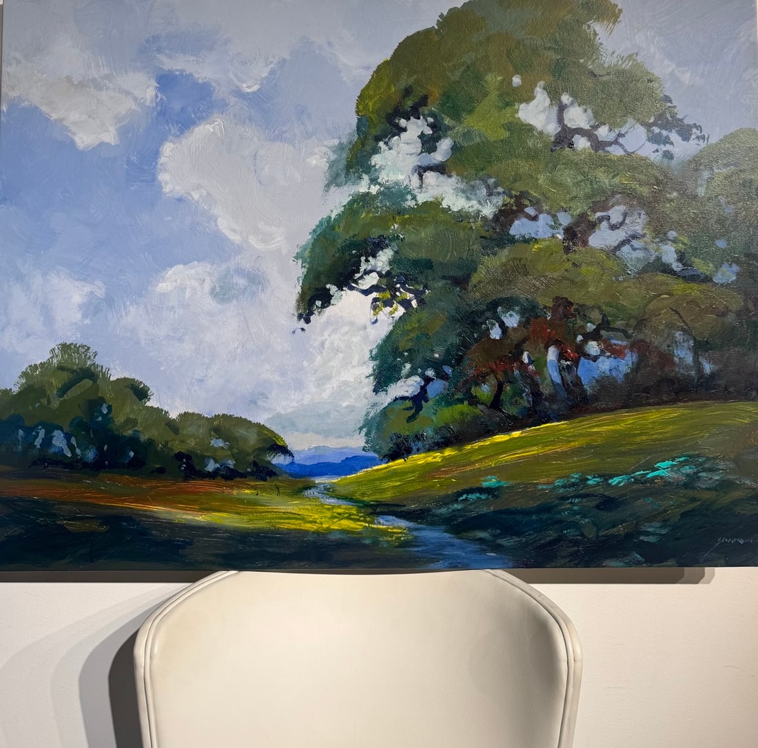 Michael Schofield "Stream In The Meadow" Original on Canvas - 4