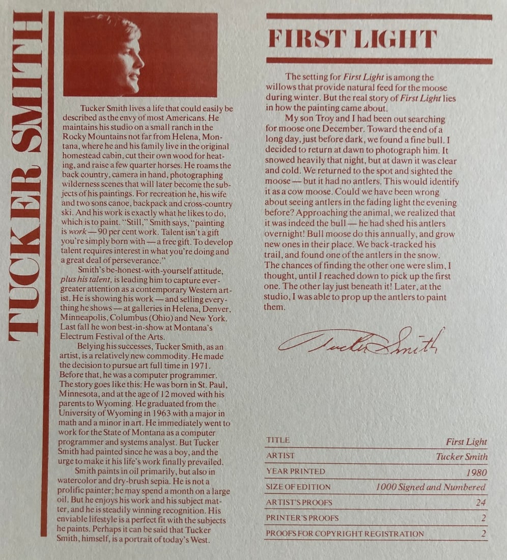 Tucker Smith "First Light" Signed Lithograph - 4